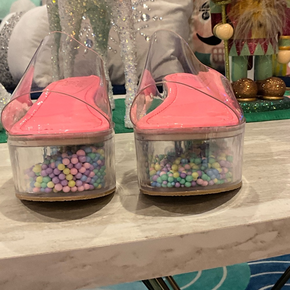 Chic Pink and Clear Platform Shoes - Picture 3 of 4